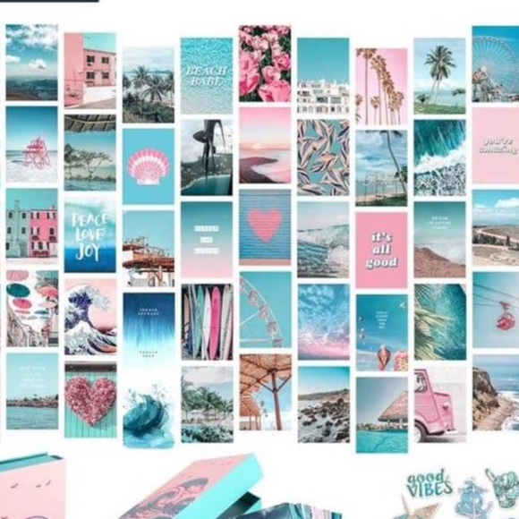 Artivo Blue Wall Collage Kit Aesthetic Pictures, 50 Set 4x6 inch beach decor - Picture 2 of 5